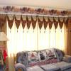 "Home on the Range"  Living Room With Bandana Valance on Roped Pole,  Horse Hair Tassels on Valance, Gauzy Sheer Drapes